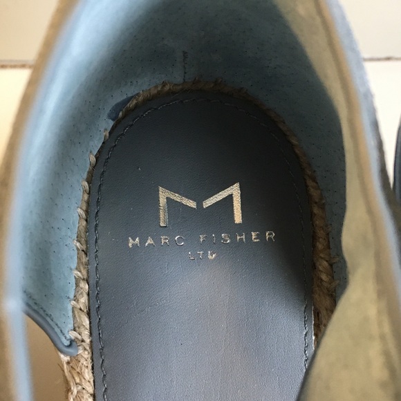 Marc Fisher Ltd Alida Blue Suede Espadrilles Sandals Shoes - Picture 7 of 9